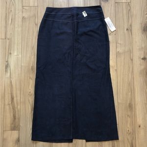 Women’s Vintage Collection Klaxon Faux Suede Navy Blue Long Maxi skirt size 11